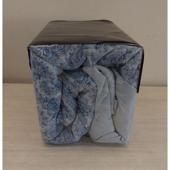 Ralph Lauren LAUREN FLANNEL 100% Cotton Blue BANTRY PAISLEY King Duvet Cover Set - Picture 6 of 10